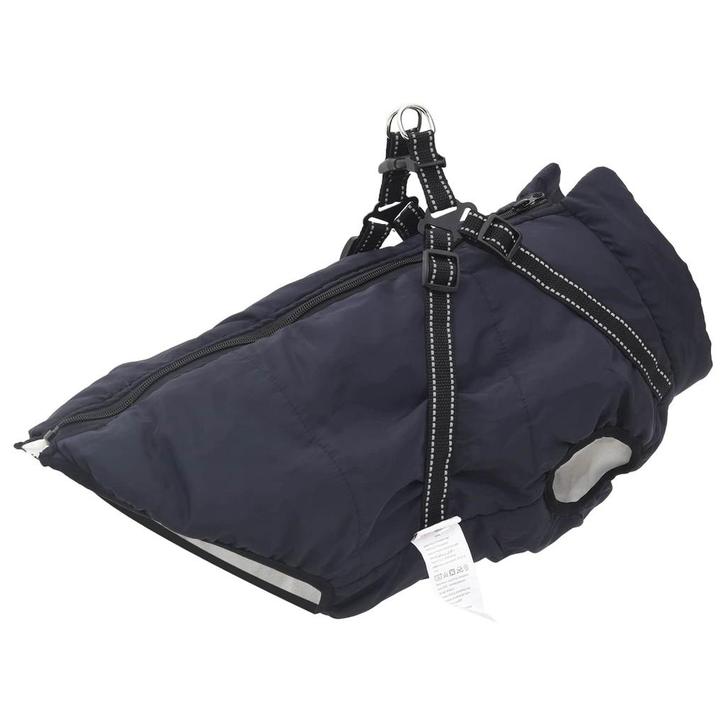 vidaXL Hondenjas met harnas Marineblauw 3XL Fleece en, Dieren en Toebehoren, Honden-accessoires, Nieuw, Verzenden