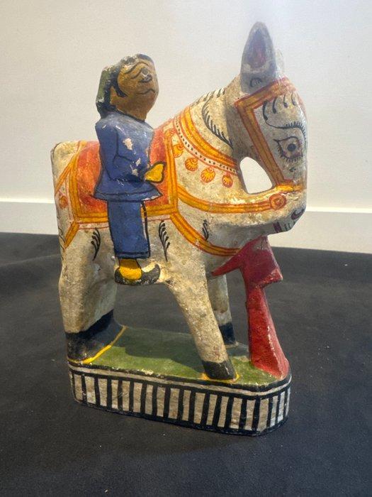 Cavalier indien - hout en ander - India - Eerste helft van, Antiek en Kunst, Kunst | Niet-Westerse kunst
