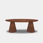 Tafel Ovaal Eikenhout  Set Kegelpoot  280x115, Nieuw