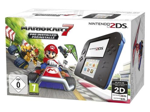 Nintendo 2DS Console - Blauw/Zwart + Mario Kart 7 (In doos), Spelcomputers en Games, Spelcomputers | Nintendo 2DS en 3DS, Zo goed als nieuw