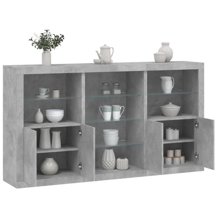 vidaXL Dressoir met LED-verlichting 181,5x37x100 cm, Huis en Inrichting, Kasten | Dressoirs, 75 cm of meer, Nieuw, Minder dan 50 cm