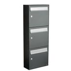 Brievenbusunit Flow set wand 3-hoog - antraciet, Verzenden, Nieuw