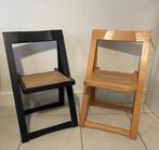 Klapstoel - Beuken - Paar gevlochten inklapbare stoelen.