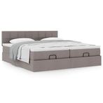 vidaXL Bedframe met matrassen 180x200cm stof taupe, Eenpersoons, Verzenden, Nieuw, 80 cm