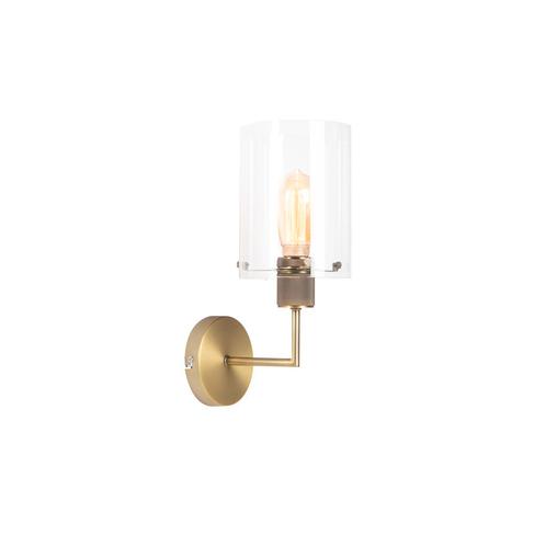 Moderne wandlamp brons met glas - Dome, Huis en Inrichting, Lampen | Wandlampen, Nieuw, Overige materialen