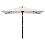 Grote Parasol Vierkant - Zandwit -55% OP=OP Tweedekansje, Kantelbaar, Nieuw, Stokparasol, 2 tot 3 meter