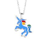Fako Bijoux® - Ketting - Eenhoorn Regenboog Blauw -, Verzenden, Nieuw