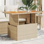 vidaXL Tuintafel 100x55x73 cm poly rattan en acaciahout, Tuin en Terras, Verzenden, Nieuw