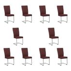 Set van 10 Leren eetkamerstoelen Dry - Toledo Bordeaux, Huis en Inrichting, Stoelen, Ophalen of Verzenden, Nieuw, Leer, Vijf, Zes of meer stoelen