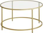 Salontafel - glazen tafel met metalen frame - diameter 84, Verzenden, Nieuw