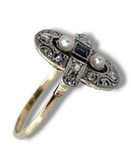 Ring - 14 karaat Witgoud, Art Deco gouden ring met diamanten, Sieraden, Tassen en Uiterlijk, Ringen, Nieuw