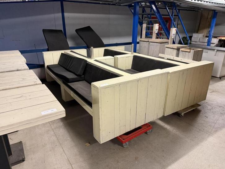 Online veiling: Steigerhout Loungebank, Set van 2, Tuin en Terras, Tuinsets en Loungesets, Gebruikt