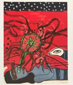 Corneille (1922-2010) - Femme, Fleur exotique et Oiseau