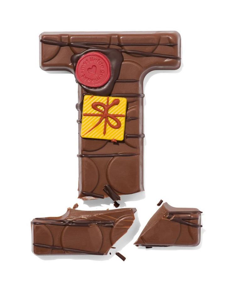 HEMA Handgedecoreerde chocoladeletter melk I 180g, Diversen, Sinterklaas, Nieuw, Verzenden