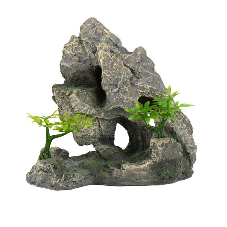 Overhangende rots met gaten en tempel OS-921 - aquarium deco, Dieren en Toebehoren, Vissen | Aquaria en Toebehoren, Sierelement