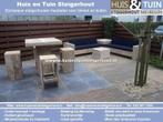 Loungeset Nu Gratis montage Steigerhout loungebank Hoekbank, Tuin en Terras, Tuinsets en Loungesets, Nieuw, 6 zitplaatsen, Hocker