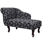 vidaXL Chaise longue stof zwart en wit, Huis en Inrichting, Banken | Sofa's en Chaises Longues, Verzenden, Nieuw