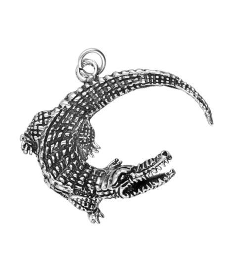 Zilveren Krokodil XL kettinghanger, Sieraden, Tassen en Uiterlijk, Kettinghangers, Verzenden