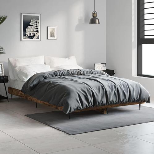 vidaXL Bedframe zonder matras hout gerookt eikenkleurig, Huis en Inrichting, Slaapkamer | Bedden, 120 cm, 190 cm of minder, Bruin