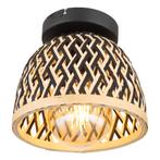 Plafondlamp COLLY ø20CM  E27 1-Lichts Bamboe / Zwart, Huis en Inrichting, Lampen | Plafondlampen, Ophalen of Verzenden, Nieuw