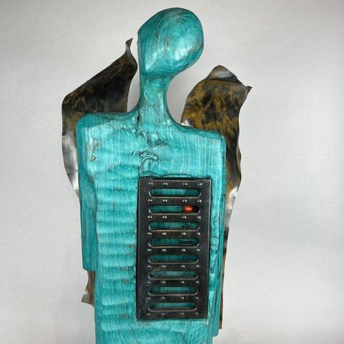 Karol Dusza (XX-XXI) - „YOUR ANGEL” 74cm wooden sculpture, Antiek en Kunst, Kunst | Schilderijen | Modern