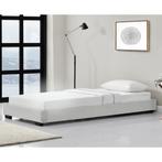 Houten bed Laag kunstleer met bedbodem 90x200 cm wit, Huis en Inrichting, Verzenden, Nieuw