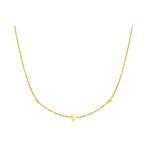 Stainless steel goudkleurige ketting met drie hartjes, Verzenden, Nieuw, Zilver