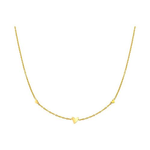 Stainless steel goudkleurige ketting met drie hartjes, Sieraden, Tassen en Uiterlijk, Kettingen, Nieuw, Verzenden
