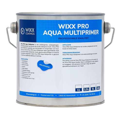 Wixx PRO Multiprimer Aqua RAL 9016 | Verkeerswit 1L, Doe-het-zelf en Verbouw, Verf, Beits en Lak, Nieuw, Verzenden