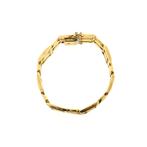 Gouden Bismarck schakel armband | 17 cm, Ophalen of Verzenden, Gebruikt, Overige kleuren, Goud