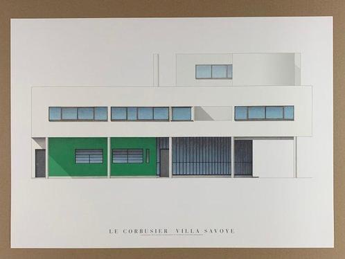 Le Corbusier - Villa Savoye, 1931 - Architectural Drawing, Antiek en Kunst, Kunst | Tekeningen en Foto's