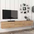 [en.casa] Tv-meubel Vihti zwevend 180x31x29,5 cm eiken, Huis en Inrichting, Kasten | Televisiemeubels, Verzenden, Nieuw