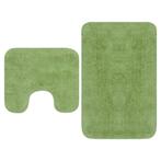 Badmattenset stof groen 2-delig (Badkamer, Interieur), Verzenden