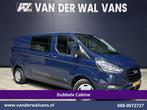 Ford Transit Custom | 2.0 TDCI 131pk L2H1 Dubbele Cabine, Auto's, Bestelauto's, Gebruikt, Euro 6, Blauw, Dealer onderhouden