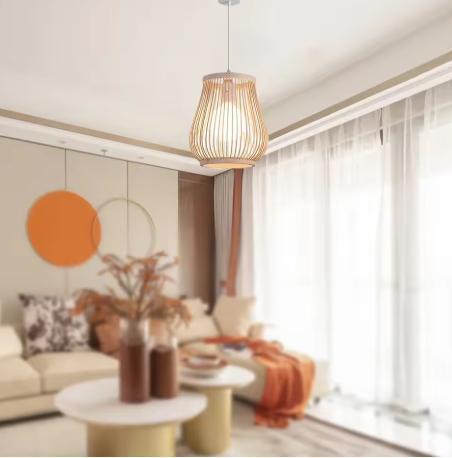 Rotan Hanglamp – Handgemaakte Bamboe Plafondlamp E27, Huis en Inrichting, Lampen | Hanglampen, Nieuw, Verzenden