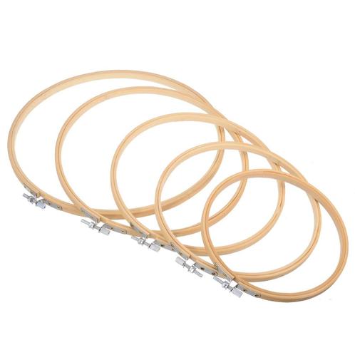 Bamboe ring set 5 maten borduurring flowerhoop 15-26 cm/set, Huis en Inrichting, Woonaccessoires | Kunstplanten en Kunstbloemen