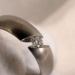 18 Krt. Witgouden Narcis-ring; Diamant 0,17 ct. | Niessing, Sieraden, Tassen en Uiterlijk, Gebruikt, Overige kleuren, Ophalen of Verzenden
