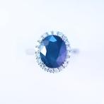 Zonder Minimumprijs - Ring Platina - 5.38ct. tw. Saffier -, Nieuw