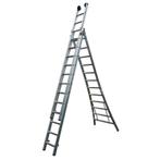 Maxall Reform Ladder 3-delig uitgebogen 4,75m blank alumi..., Doe-het-zelf en Verbouw, Ladders en Trappen, Ophalen of Verzenden