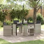 vidaXL Tuin Eetset 5 pcs Lichtgrijs poly rattan, Verzenden, Nieuw, Rotan