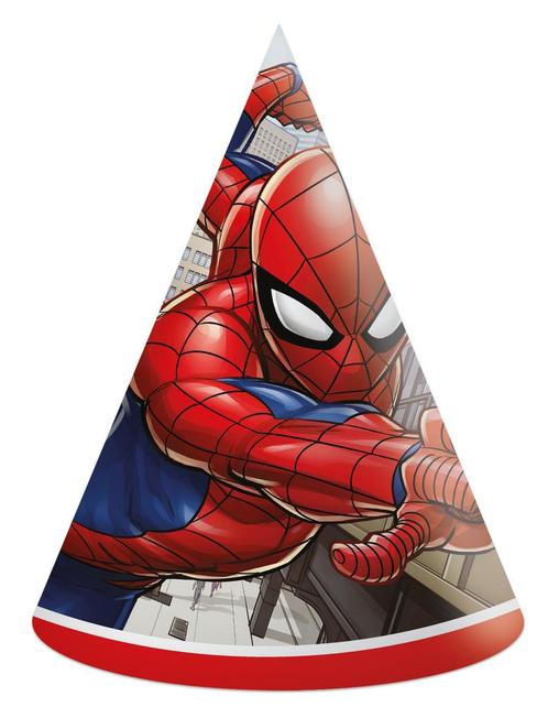Spiderman Feesthoedjes 6st, Hobby en Vrije tijd, Feestartikelen, Nieuw, Verzenden