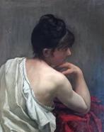 Hans Goetzinger (1867-1941) - Halbakt eines jungen Mädchens, Antiek en Kunst