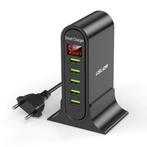 5-Port USB Laadstation LED Display Muur Oplader Thuislader, Verzenden, Nieuw