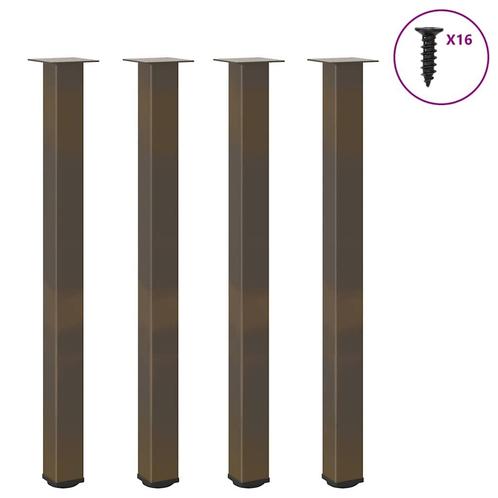 vidaXL Bartafelpoten 4 st 110-112 cm staal naturel, Huis en Inrichting, Tafelonderdelen, Nieuw, Verzenden