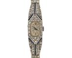 Een Art Deco platina damespolshorloge, Sieraden, Tassen en Uiterlijk, Horloges | Antiek