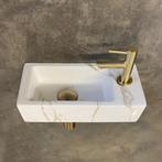 Fonteinset BWS Rinka 36x18x9 cm Rechts Carrara Messing, Ophalen of Verzenden, Nieuw, Overige typen
