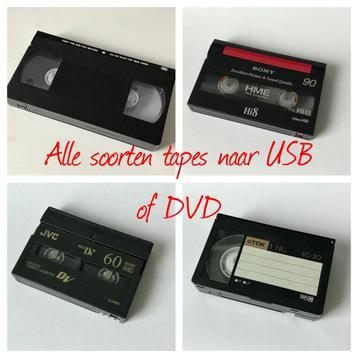alle soorten videotapes op usb vanaf 4.95 -  ook super 8! beschikbaar voor biedingen