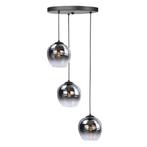 Hanglamp Semi Smoked 3 voudig Glazen lampenkap bol 22cm, Huis en Inrichting, Lampen | Hanglampen, Ophalen of Verzenden, Nieuw
