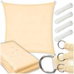Schaduwdoek - zonnedoek - vierkant - 5x5 m - beige, Ophalen of Verzenden, Nieuw