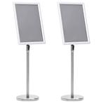 vidaXL Posterstandaards 2 pcs Zilver 45 x 33 x 88 cm, Huis en Inrichting, Kasten | Vitrinekasten, Verzenden, Nieuw